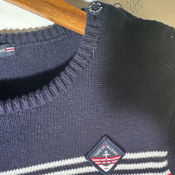Terre De Maris Navy and Red Striped Sweater - Picture 3 of 4